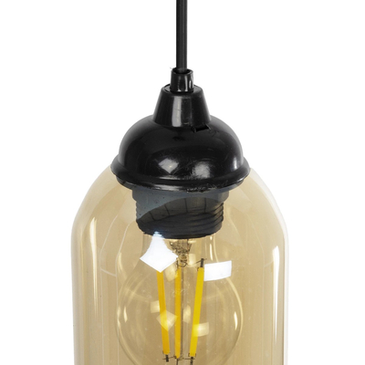 GLOBOSTAR® TUBE 206-0031 Μοντέρνο Κρεμαστό Φωτιστικό Οροφής με Ντουί 1 x E27 AC 220-240V IP20 - Mελί - Μ10 x Π10 x Υ24cm