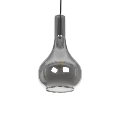 GLOBOSTAR® ΤΟΝΕ 206-0034 Μοντέρνο Κρεμαστό Φωτιστικό Οροφής με Ντουί 1 x E27 AC 220-240V IP20 - Μαύρο Φιμέ - Μ20 x Π20 x Υ36cm