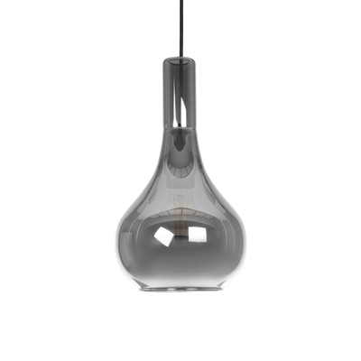 GLOBOSTAR® ΤΟΝΕ 206-0034 Μοντέρνο Κρεμαστό Φωτιστικό Οροφής με Ντουί 1 x E27 AC 220-240V IP20 - Μαύρο Φιμέ - Μ20 x Π20 x Υ36cm