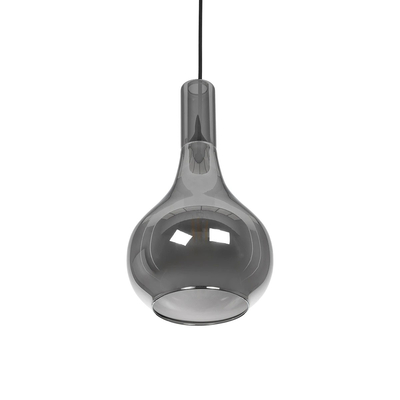 GLOBOSTAR® ΤΟΝΕ 206-0034 Μοντέρνο Κρεμαστό Φωτιστικό Οροφής με Ντουί 1 x E27 AC 220-240V IP20 - Μαύρο Φιμέ - Μ20 x Π20 x Υ36cm