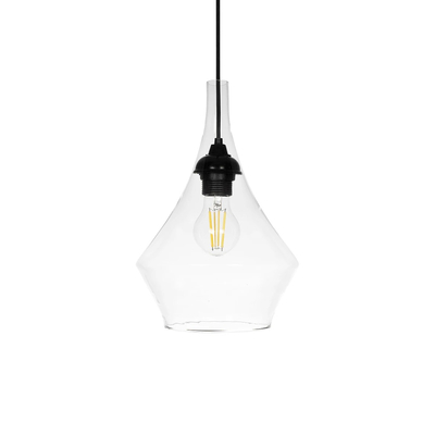 GLOBOSTAR® TORU 206-0042 Μοντέρνο Κρεμαστό Φωτιστικό Οροφής με Ντουί 1 x E27 AC 220-240V IP20 - Διάφανο - Μ20 x Π20 x Υ31cm