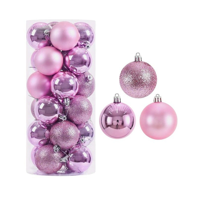 Σετ Χριστουγεννιάτικες μπάλες - 10cm - 20pcs - 326017 - Pink