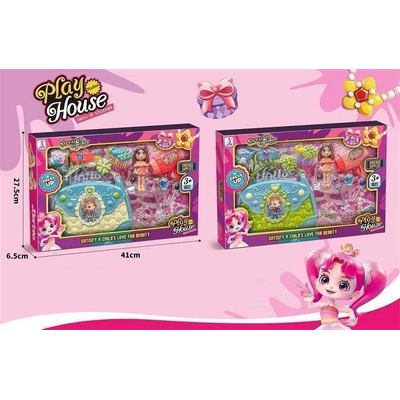 Σετ τσαντάκι με αξεσουάρ ομορφιάς & κούκλα mini - 633-11 - 215302