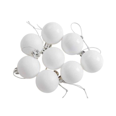 Σετ Χριστουγεννιάτικες μπάλες - 8cm - 6pcs - 326086 - White