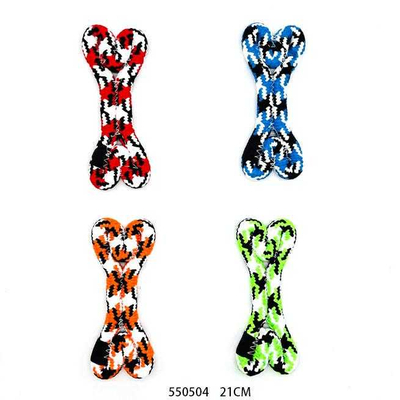Παιχνίδι σκύλου κόκκαλο από σχοινί - 21cm - 12pcs - 550504