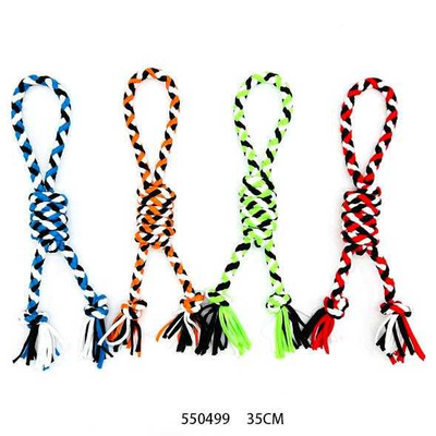 Υφασμάτινο παιχνίδι σκύλου σχοινί με κόμπους - 35cm - 12pcs - 550499