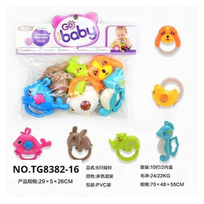 Σετ βρεφικές κουδουνίστρες & μασητικά - TG8382-16 - 6pcs - 917393