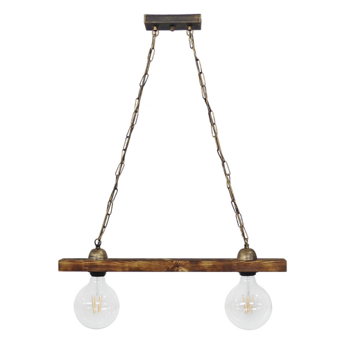 Ράγα μοντέρνο φωτιστικό Ε/27 RAGA 2L CHAIN WOOD