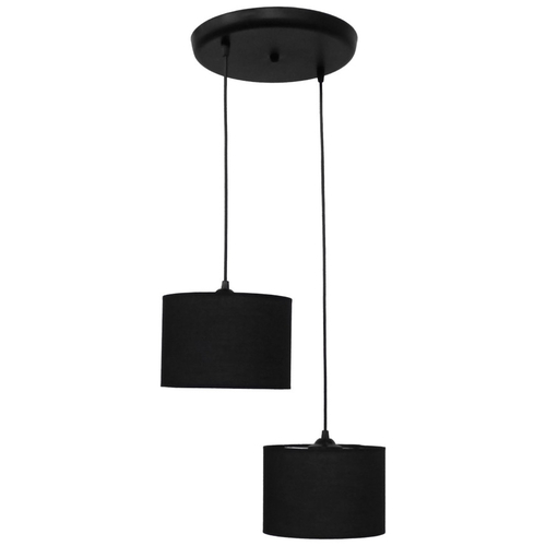 ΗΚ-03 PENDEL 2L ΜΑΥΡΟ-ΒL / BLACK-BL Μοντέρνο φωτιστικό 2φωτο κύλινδρος