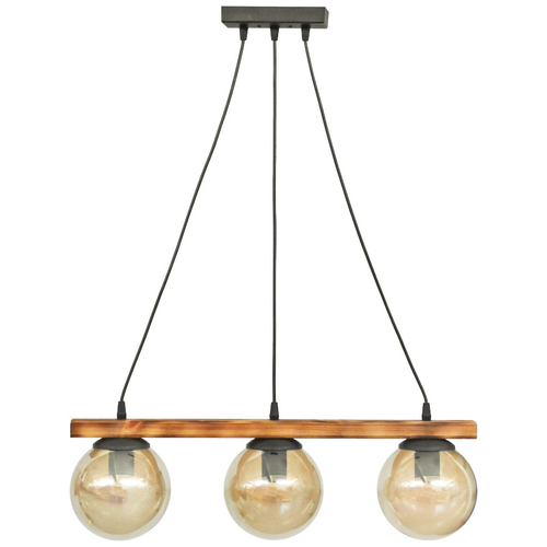 Κρεμαστό φωτιστικό με γυαλιά μελί R-600 CABLE RAGA 3/L WOOD