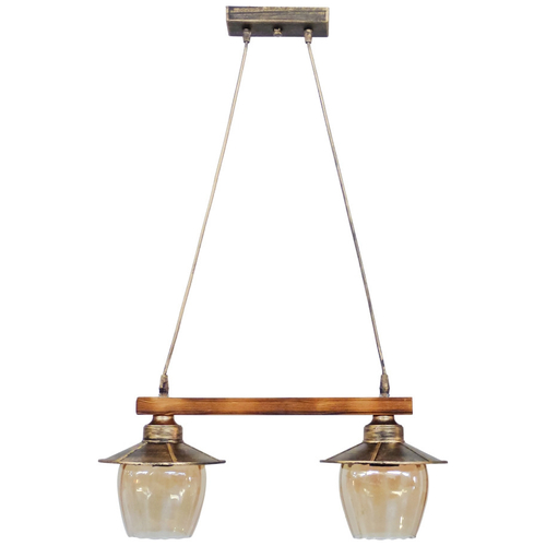 Κρεμαστό φωτιστικό με γυαλιά μελί R-98CABLE RAGA 2/L BRONZE