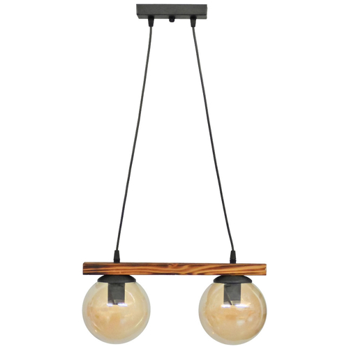 Κρεμαστό φωτιστικό με γυαλιά μελί R-600 CABLE RAGA 2/L WOOD