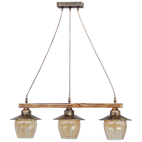 Κρεμαστό φωτιστικό με γυαλιά μελί R-98CABLE RAGA 3/L BRONZE