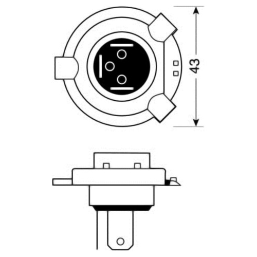H4 ΑΛΟΓΟΝΟΥ 12V/130-90W 92mm ΛΑΜΠΑ