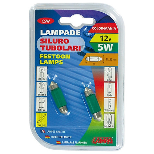 ΛΑΜΠΑΚΙΑ ΠΡΑΣΙΝΑ ΣΩΛΗΝΩΤΑ 12V/C5W 35mm
