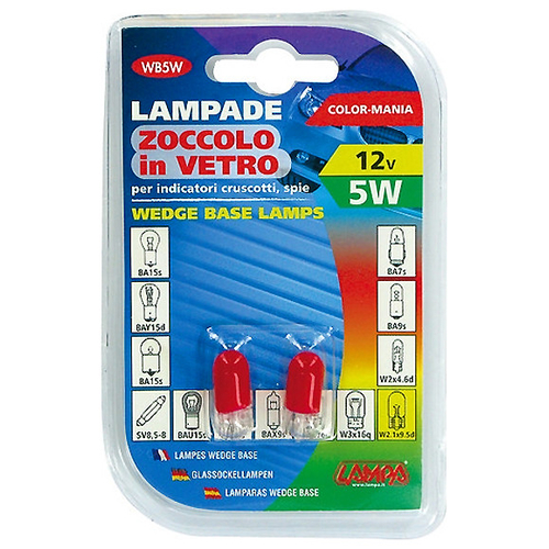 ΛΑΜΠΑΚΙΑ 12V/WB5W 5W W2.1x9.5d ΚΟΚΚΙΝΑ