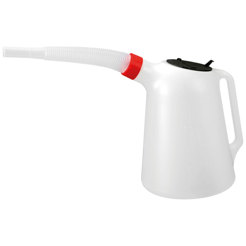 ΔΟΧΕΙΟ ΠΛΑΣΤΙΚΟ (HDPE) ΓΙΑ ΜΕΤΑΦΟΡΑ ΛΑΔΙΟΥ ΜΕ ΕΥΚΑΜΠΤΟ ΜΑΚΡΥ ΣΤΟΜΙΟ ΚΑΙ ΚΑΠΑΚΙ ΛΕΥΚΟ 5000ml LAMPA  - 1 TEM.