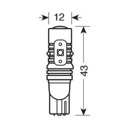 T10 10-30V W2,1x9,5d 380lm (ΚΑΡΦΩΤΟ) Λευκό Διάθλασης MEGA-LED 45 CREE-LED BLISTER 2τεμ.
