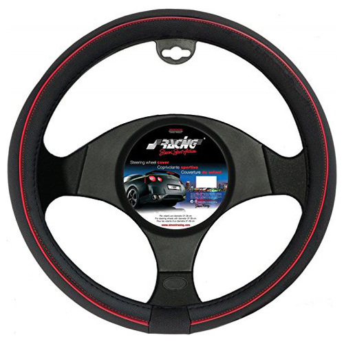 ΚΑΛΥΜΜΑ ΤΙΜΟΝΙΟΥ SPEED ΜΑΥΡΟ ΜΕ ΚΟΚΚΙΝΗ ΡΙΓΑ 37-39cm