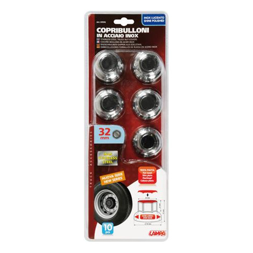 ΚΑΠΑΚΙΑ ΜΠΟΥΛΟΝΙΩΝ ΦΟΡΤΗΓΟΥ ΧΑΛΥΒΔΙΝΑ INOX 32mm 10ΤΕΜ.