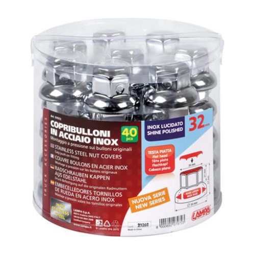 ΚΑΠΑΚΙΑ ΜΠΟΥΛΟΝΙΩΝ ΦΟΡΤΗΓΟΥ ΧΑΛΥΒΔΙΝΑ INOX 32mm 40ΤΕΜ.