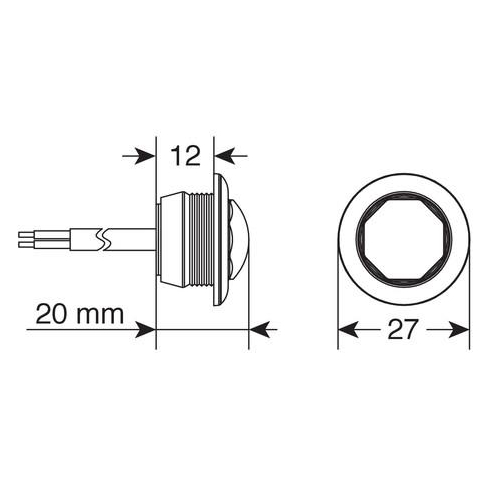 ΦΩΣ ΟΓΚΟΥ ΦΟΡΤΗΓΟΥ 1SMD LED ΛΕΥΚΟ 12/24V 18mm F-16 1ΤΕΜ.