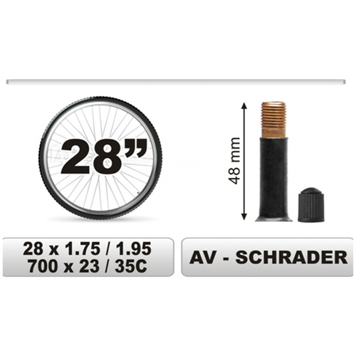 ΣΑΜΠΡΕΛΑ ΠΟΔΗΛΑΤΟΥ 28χ1.75/1.95 ΜΕΓΑΛΗ ΒΑΛΒΙΔΑ (48mm)