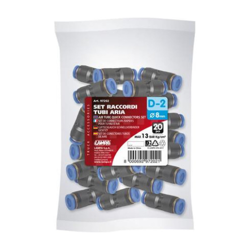 ΣΥΝΔΕΣΜΟΣ ΑΕΡΑ D-1 8mm max 13BAR 20ΤΕΜ.