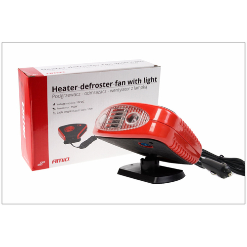 ΑΕΡΟΘΕΡΜΟ 3 ΣΕ 1 TORNADO 12V - 150 W (ΜΕ LED) AMiO - 1 ΤΕΜ.