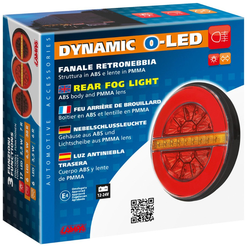 ΦΩΣ ΠΙΣΩ ΑΡΙΣΤΕΡΟ 12/24V DYNAMIC-O 140 mm ΜΕ 29 LED 3 ΧΡΗΣΕΙΣ ΟΜΙΧΛΗΣ/ΘΕΣΕΩΣ/ΦΛΑΣ (ΚΟΚΚΙΝΟ/ΠΟΡΤΟΚΑΛΙ) - 1 ΤΕΜ.