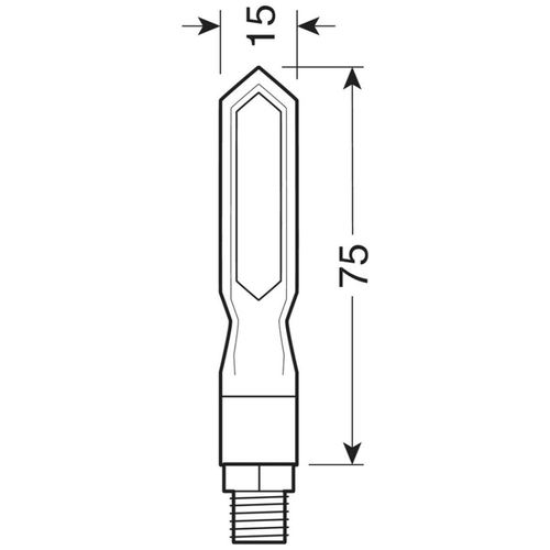 ΦΛΑΣ ΜΟΤΟ PIERCER SQ 12V ΜΑΥΡΑ SMD LED 75x15mm 2ΤΕΜ.