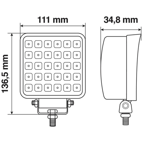 ΠΡΟΒΟΛΕΑΣ ΕΡΓΑΣΙΑ ΤΕΤΡΑΓΩΝΟΣ WL-27 30LED 30W 2.400lm 10-30V 136,5x111x34,8mm ΦΩΣ ΔΙΑΘΛΑΣΗΣ 1ΤΕΜ.