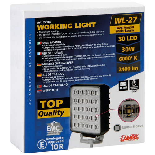 ΠΡΟΒΟΛΕΑΣ ΕΡΓΑΣΙΑ ΤΕΤΡΑΓΩΝΟΣ WL-27 30LED 30W 2.400lm 10-30V 136,5x111x34,8mm ΦΩΣ ΔΙΑΘΛΑΣΗΣ 1ΤΕΜ.