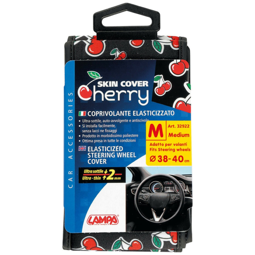 ΚΑΛΥΜΜΑ ΤΙΜΟΝΙΟΥ SKIN-COVER CHERRY-CILIEGE(ΚΕΡΑΣΙΑ) 38/40cm(M) ΜΑΥΡΟ ΕΛΑΣΤΙΚΟ ΠΟΛΥΕΣΤΕΡΙΚΟ 2mm ΠΑΧΟΣ