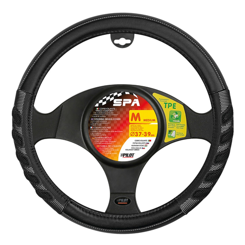 ΚΑΛΥΜΜΑ ΤΙΜΟΝΙΟΥ SPA (M) 37/39cm ΔΕΡΜΑΤΙΝΗ ΜΑΥΡΟ/ΓΚΡΙ ΑΟΣΜΟ ECO-FRIENDLY