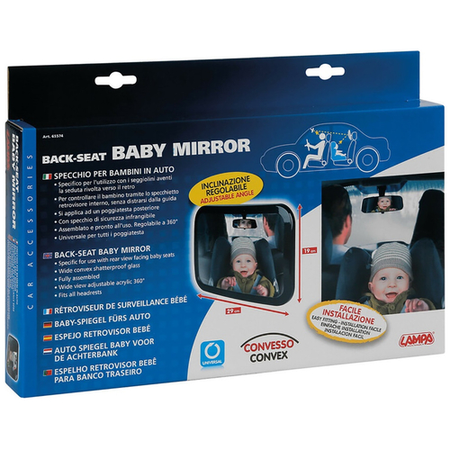 ΚΑΘΡΕΠΤΗΣ ΓΙΑ ΠΡΟΣΚΕΦΑΛΟ ΚΑΘΙΣΜΑΤΟΣ BACK-SEAT BABY MIRROR ΚΥΡΤΟΣ 290x190mm
