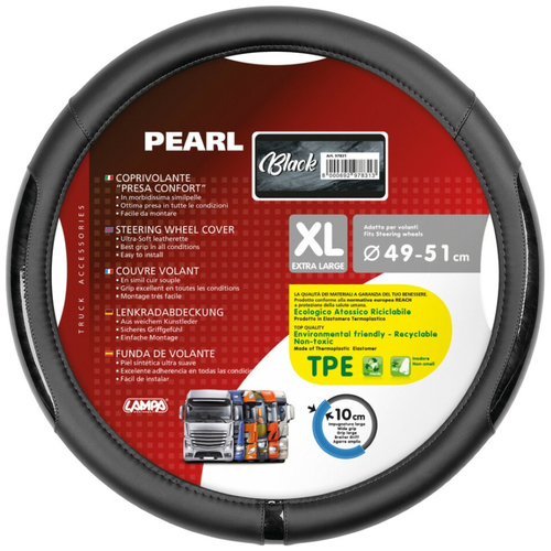 ΚΑΛΥΜΜΑ ΤΙΜΟΝΙΟΥ ΦΟΡΤΗΓΟΥ PEARL BLACK ΔΕΡΜΑΤΙΝΗ ΜΑΥΡΟ (XL) 49-51cm ΟΙΚΟΛΟΓΙΚΟ ΚΑΙ ΑΟΣΜΟ