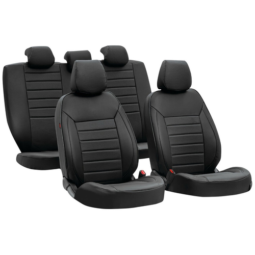 ΚΑΛΥΜΜΑΤΑ ΚΑΘΙΣΜΑΤΩΝ LUXURY LEATHERETTE ΔΕΡΜΑΤΙΝΗ ΑΦΡΩΔΕΣ ΜΑΥΡΟ -4 ΤΕΜ