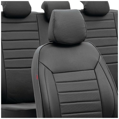 ΚΑΛΥΜΜΑΤΑ ΚΑΘΙΣΜΑΤΩΝ LUXURY LEATHERETTE ΔΕΡΜΑΤΙΝΗ ΑΦΡΩΔΕΣ ΜΑΥΡΟ -4 ΤΕΜ