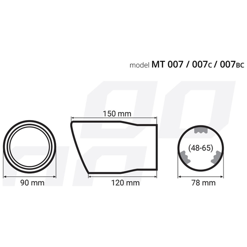ΑΚΡΟ ΕΞΑΤΜΙΣΗΣ MT-007BC 48-65mm - ΣΤΡΟΓΓΥΛΟ AMIO – 1 ΤΕΜ.