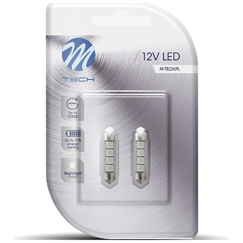 ΛΑΜΠΑΚΙΑ ΠΛΑΦΟΝΙΕΡΑΣ C5W/C10W 12V 0,96W SV8,5 41mm CAN-BUS LED 4xSMD5050 PREMIUM ΜΠΛΕ BLISTER 2ΤΕΜ.