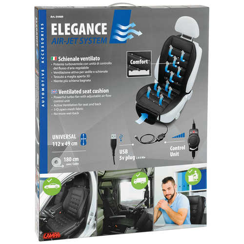 ΠΛΑΤΟΚΑΘΙΣΜΑ ΑΕΡΙΖΟΜΕΝΟ ΜΑΥΡΟ ΜΕ CONTROL USB 5V-2000mA 180cm 112x49cm COMFORT/ELEGANCE 1ΤΕΜ