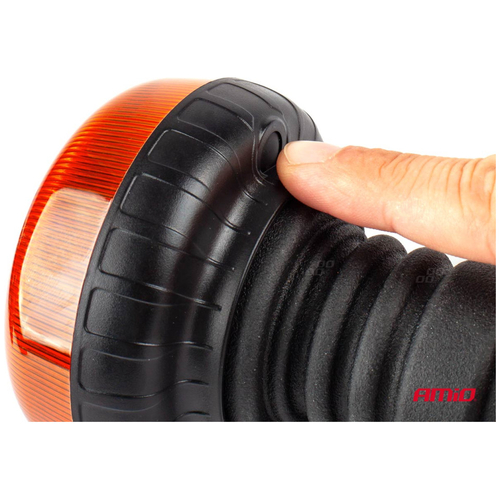 ΦΑΡΟΣ ΠΕΡΙΣΤΡΕΦΟΜΕΝΟΣ LED MINI 12/24V 18SMD ΕΛΑΣΤΙΚΟΣ ΒΙΔΩΤΟΣ ΠΟΡΤΟΚΑΛΙ 138x86mm AMIO -1 ΤΕΜ.