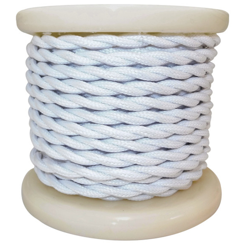 ELVHX - EL338016 | Textile Cable Τwist 2x0.75mm²- ρολλό 10mt – ΛΕΥΚΟ