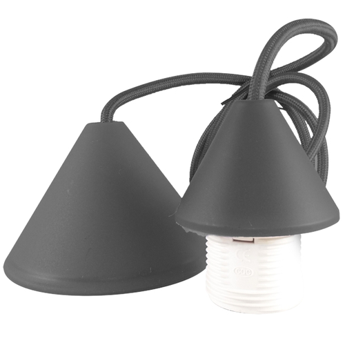 ELVHX - EL329202 | ΣΕΤ PVC V+V ΡΟΖΕΤΑ ΜΕ ΚΑΛΩΔΙΟ 1mt 2x0.75mm² & NTOYI E27 MAYΡΟ
