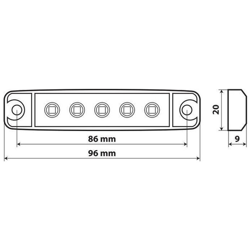 ΦΩΣ ΟΓΚΟΥ 12/24V 5xSMD LED ΛΕΥΚΟ ΔΙΑΦΑΝΟ 96x20mm ΜΕ ΕΓΚΡΙΣΗ ΤΥΠΟΥ R7/R10  LAMPA - 1 TEM.