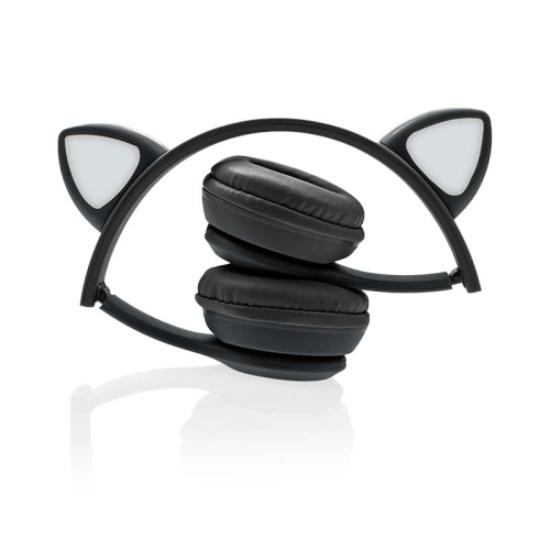 Cat Ears Bluetooth Stereo Ακουστικά RGB Μαύρο