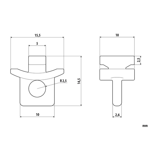 ΓΑΝΤΖΑΚΙΑ ΚΟΥΡΤΙΝΑΣ ΦΟΡΤΗΓΟΥ F-2 6mm U-TYPE  LAMPA - 10 ΤΕΜ.