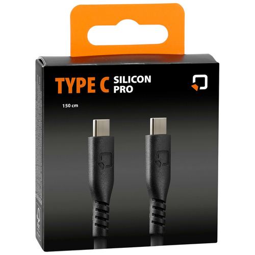 ΚΑΛΩΔΙΟ ΦΟΡΤΙΣΗΣ USB TYPE C > TYPE C 3000mA/60W (PD POWER DELIVERY) ΣΙΛΙΚΟΝΗΣ ΜΑΥΡΟ 150cm OPTILINE​​ LAMPA - 1 TEM.