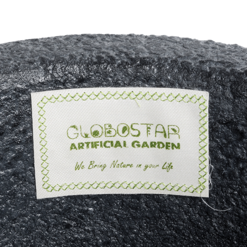 GloboStar® Artificial Garden SOHO 20790 Επιδαπέδιο Πολυεστερικό Τσιμεντένιο Κασπώ Γλάστρα - Flower Pot Μαύρο Φ60 x Υ90cm